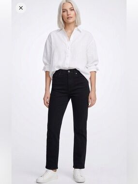 New Joe Fresh Highrise Black Straight Leg Jeans Size 25 Cotton